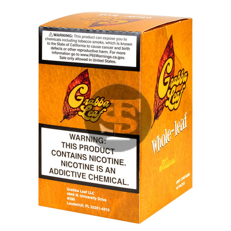 Grabba Leaf Natural Whole Leaf Pack of 10 (yellow) pre-priced $3