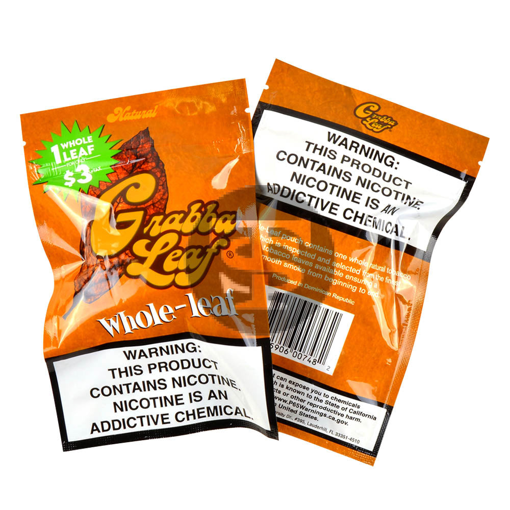 Grabba Leaf Natural Whole Leaf Pack of 10 (yellow) pre-priced $3