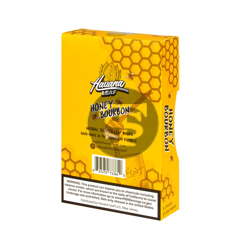 Havana Leaf Natural Tobacco Wrap Honey Bourbon 8x5pk