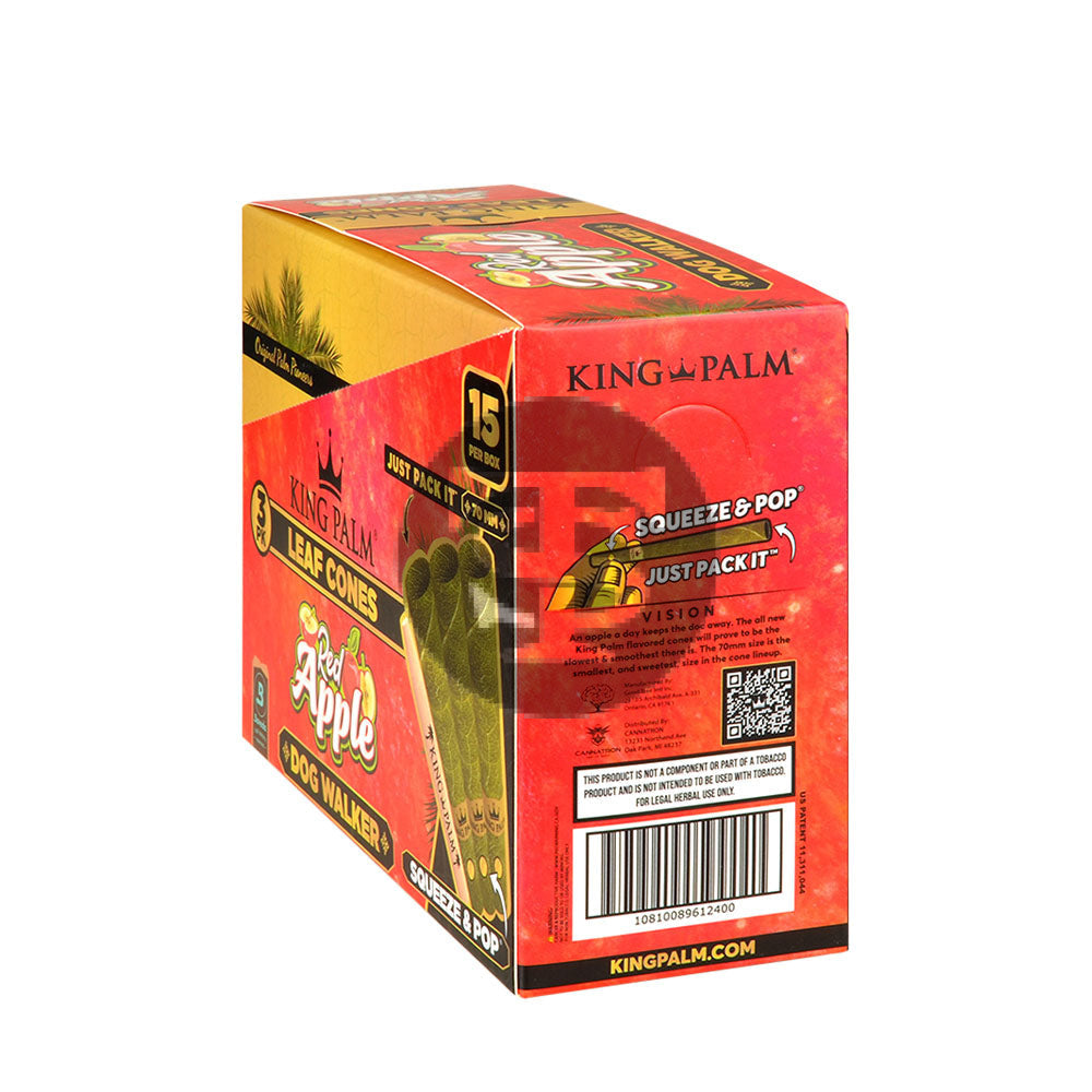 King Palm Cones 70mm Dog Walker Red Apple 15 packs of 3 – Tobacco Stock