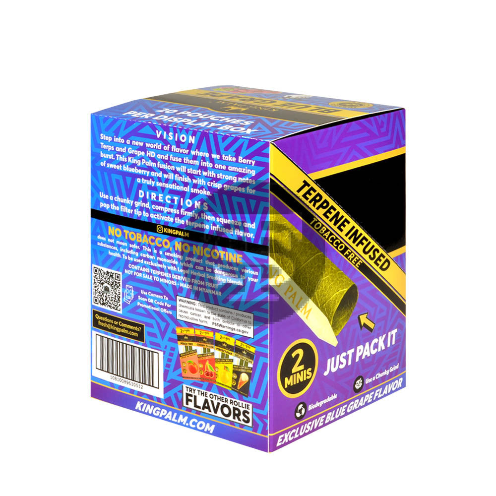 King Palm Rolls Minis Blue Grape 20 Packs of 2