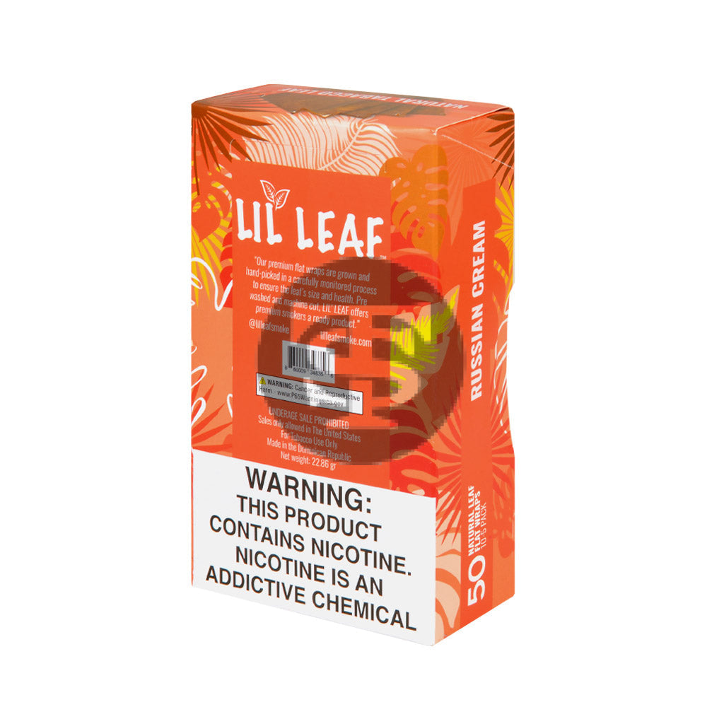 Lil Leaf Natural Flat Wraps 10 packs of 5, Russian Cream – Tobacco Stock