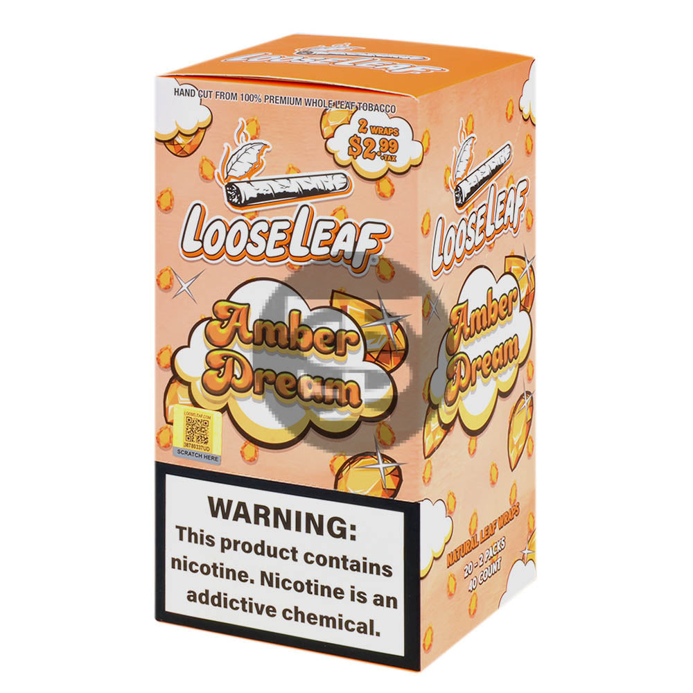 amber tobacco Loose Leaf Natural Wrap Amber Dream $2.99, 20 packs of 2 – Tobacco Stock
