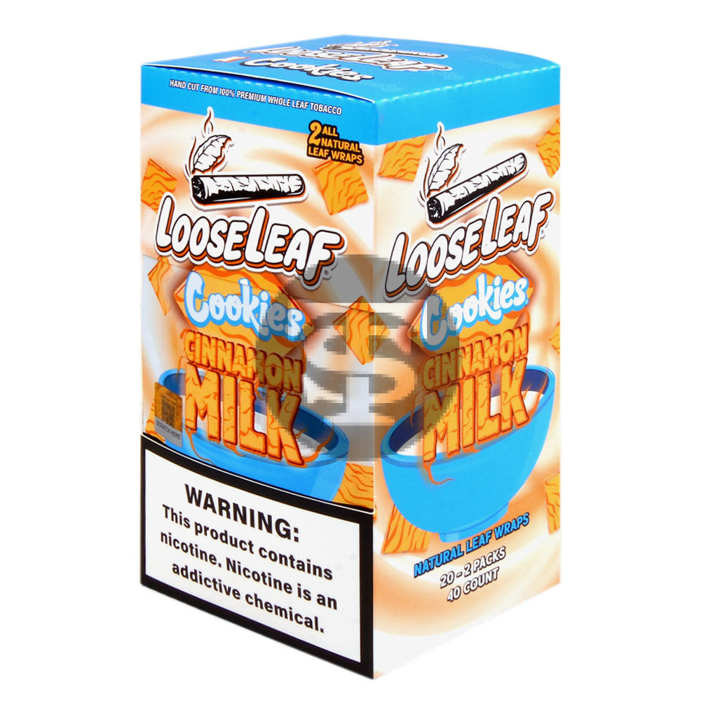 Loose Leaf Natural Wrap Cookies Cinnamon Milk, 20 packs of 2