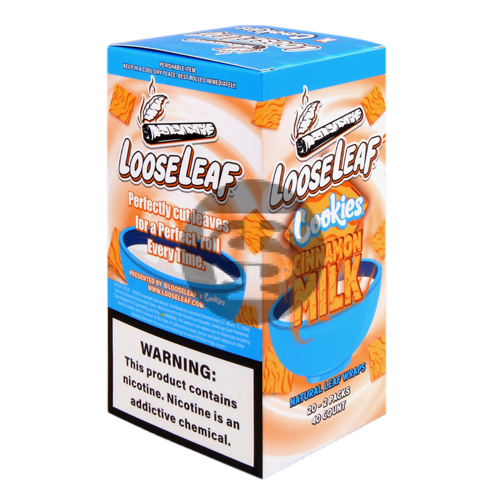 Loose Leaf Natural Wrap Cookies Cinnamon Milk, 20 packs of 2
