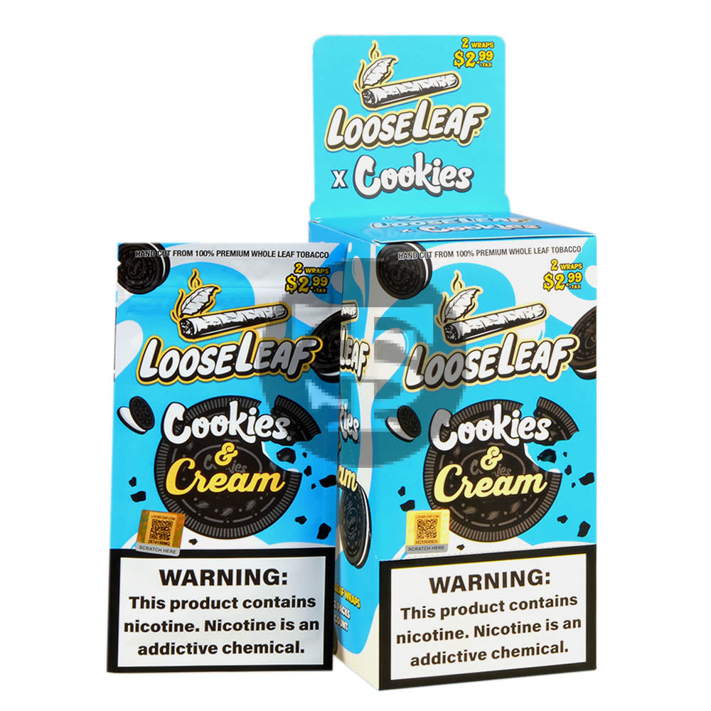 Loose Leaf Natural Wrap Cookies & Cream $2.99, 20 packs of 2 – Tobacco Stock