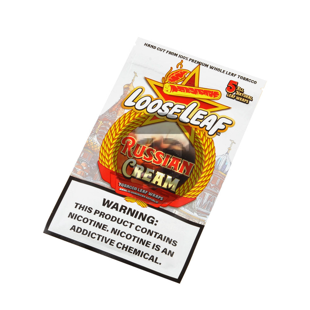 Loose Leaf Russian Cream wraps 8 packs of 5