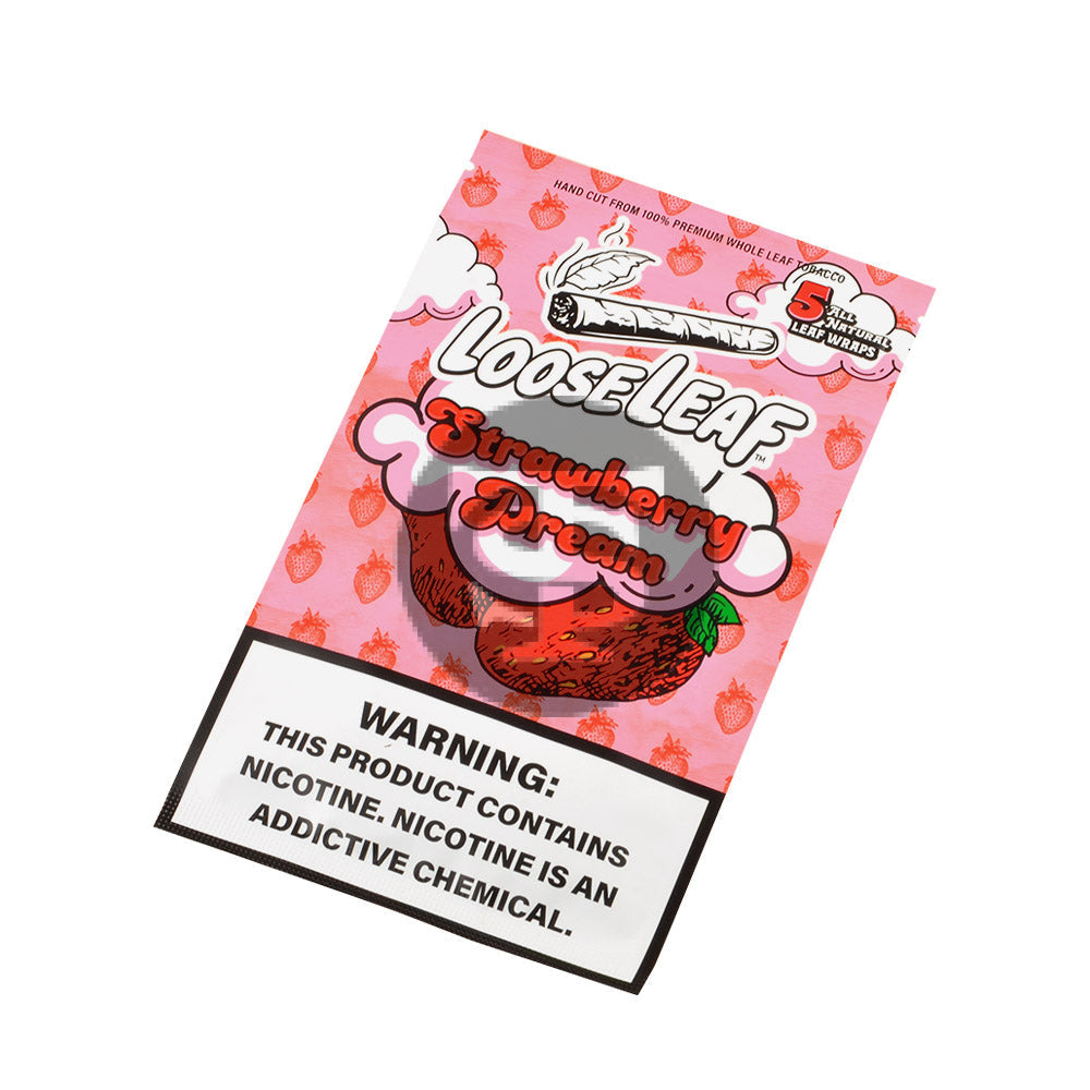 Loose Leaf Strawberry Dream wraps 8 packs of 5