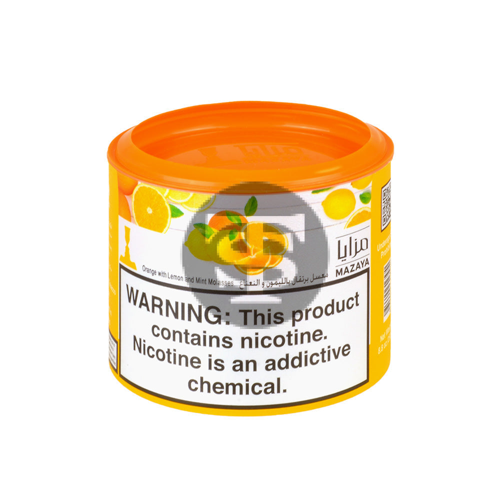 Mazaya Hookah Tobacco 250g Orange With Lemon and Mint – Tobacco Stock
