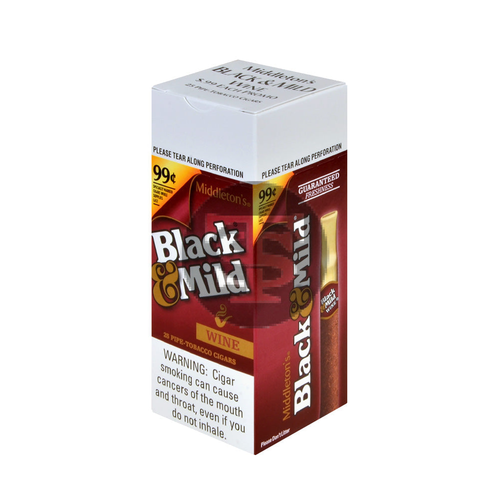 tobacco in wine Middleton's Black & Mild Wine Cigars 99 Cents Box of 25 – Tobacco Stock
