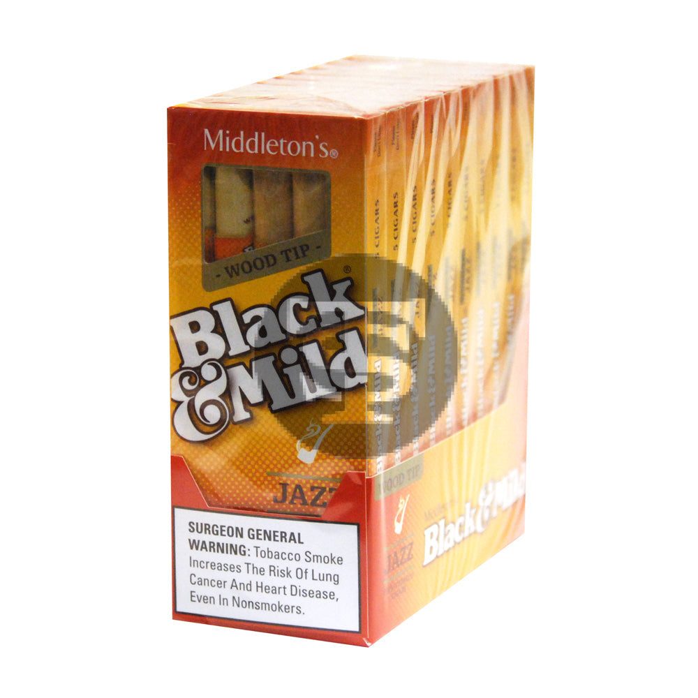 Middleton's Black & Mild Wood Tip Jazz Cigars 10 Packs of 5 1