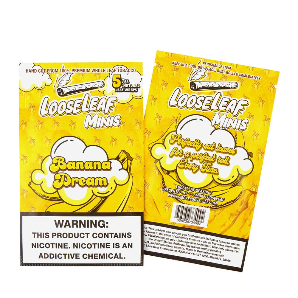 Mini Loose Leaf Banana Dream wraps 8 packs of 5