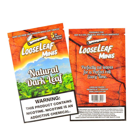 Mini Loose Leaf Natural Dark wraps 8 packs of 5