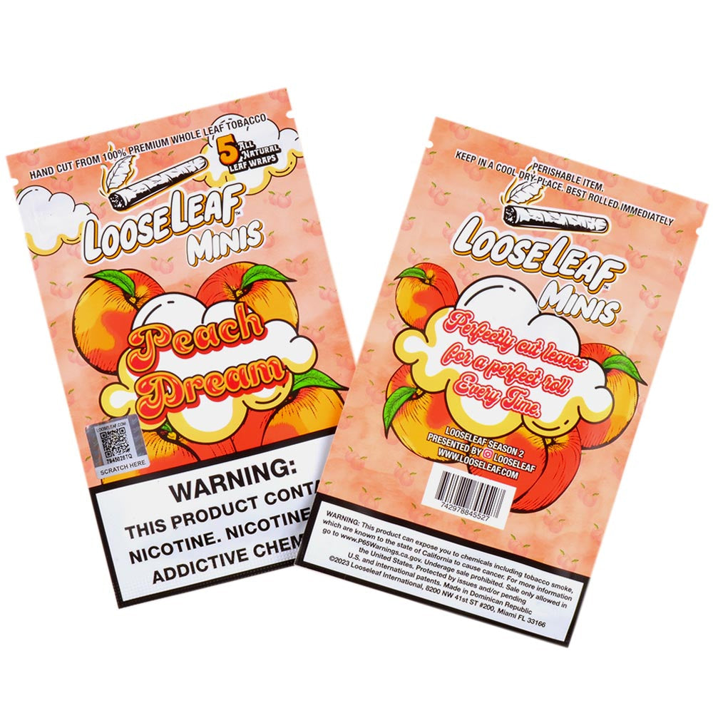 Mini Loose Leaf Peach Dream wraps 8 packs of 5