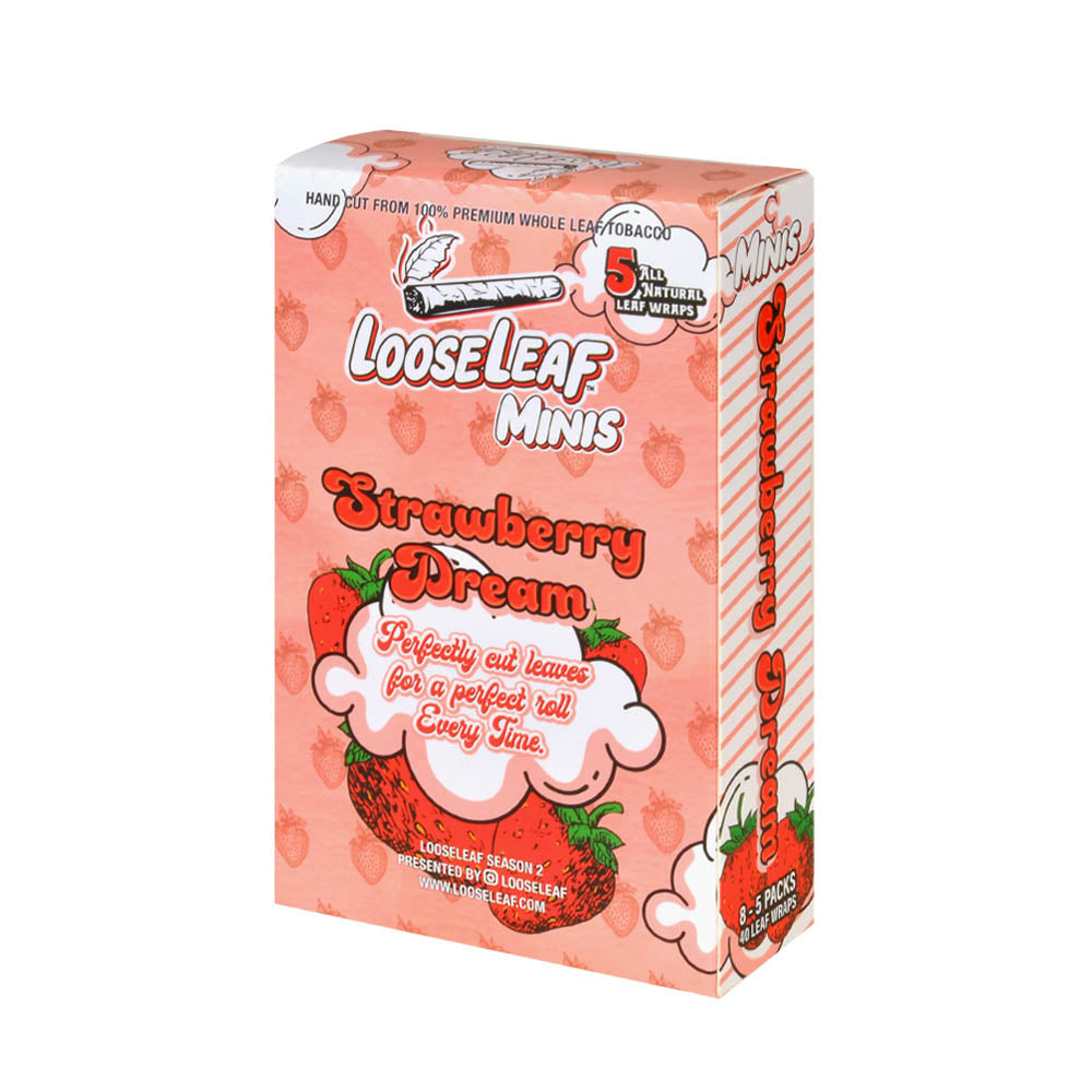 Mini Loose Leaf Strawberry Dream wraps 8 packs of 5