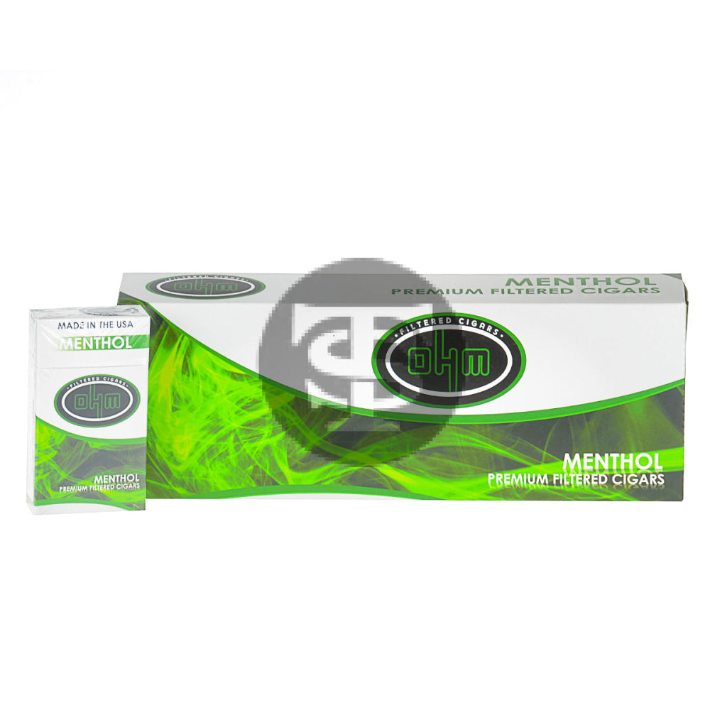 OHM Menthol Filtered Cigars 10 Packs of 20 1