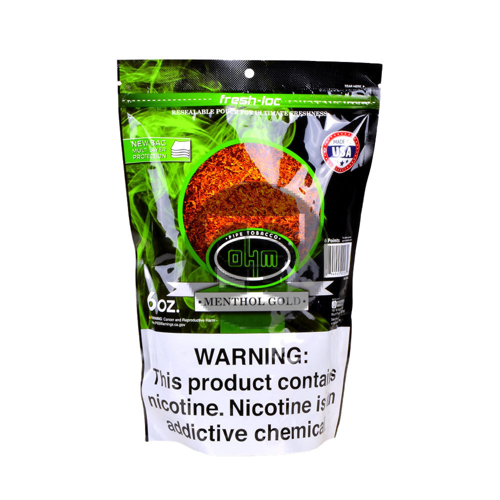 ohm tobacco tubes OHM Menthol Gold (Mild Mint) Pipe Tobacco 6 oz. Bag – Tobacco Stock