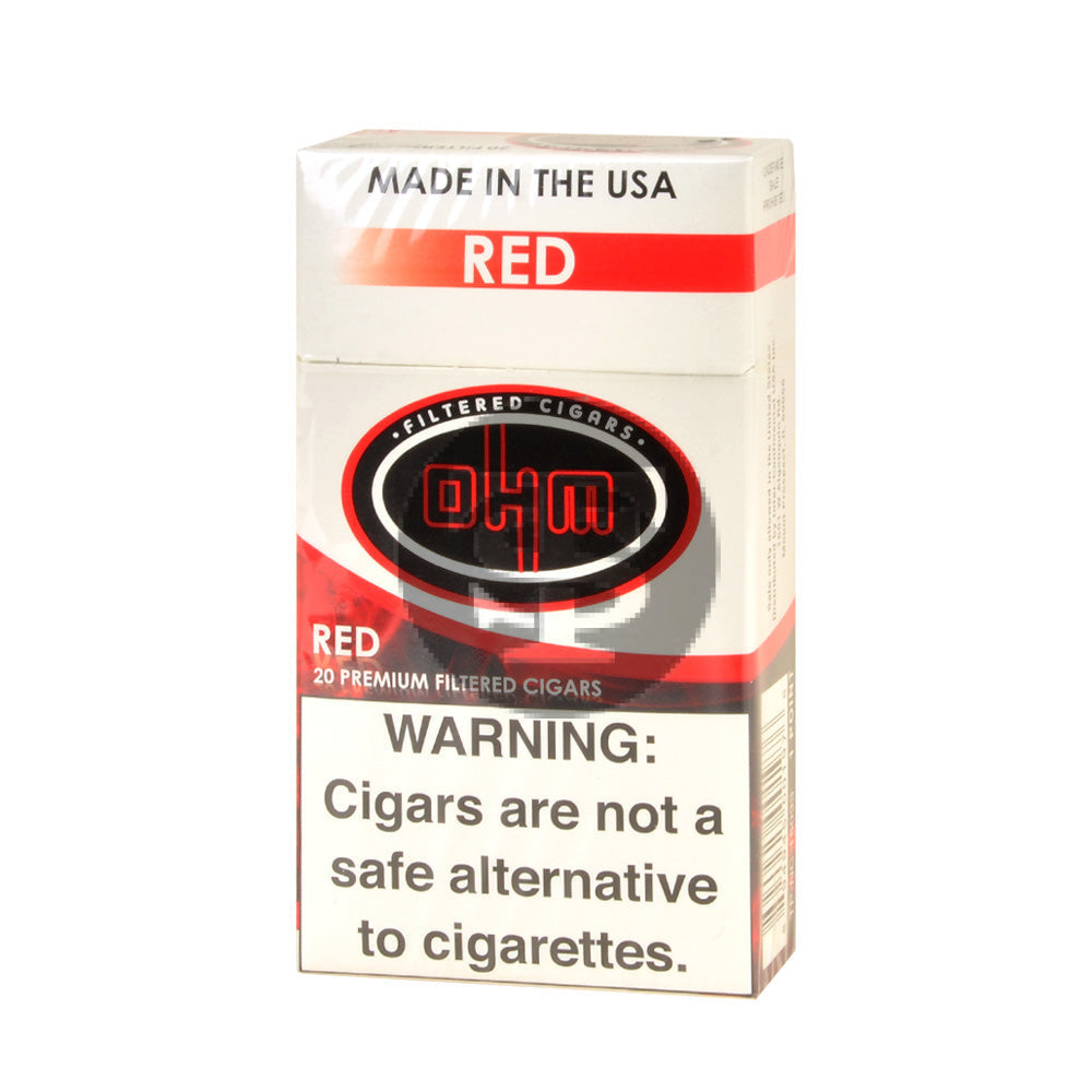 OHM Red (Full Flavor) Filtered Cigars 10 Packs of 20 – Tobacco Stock