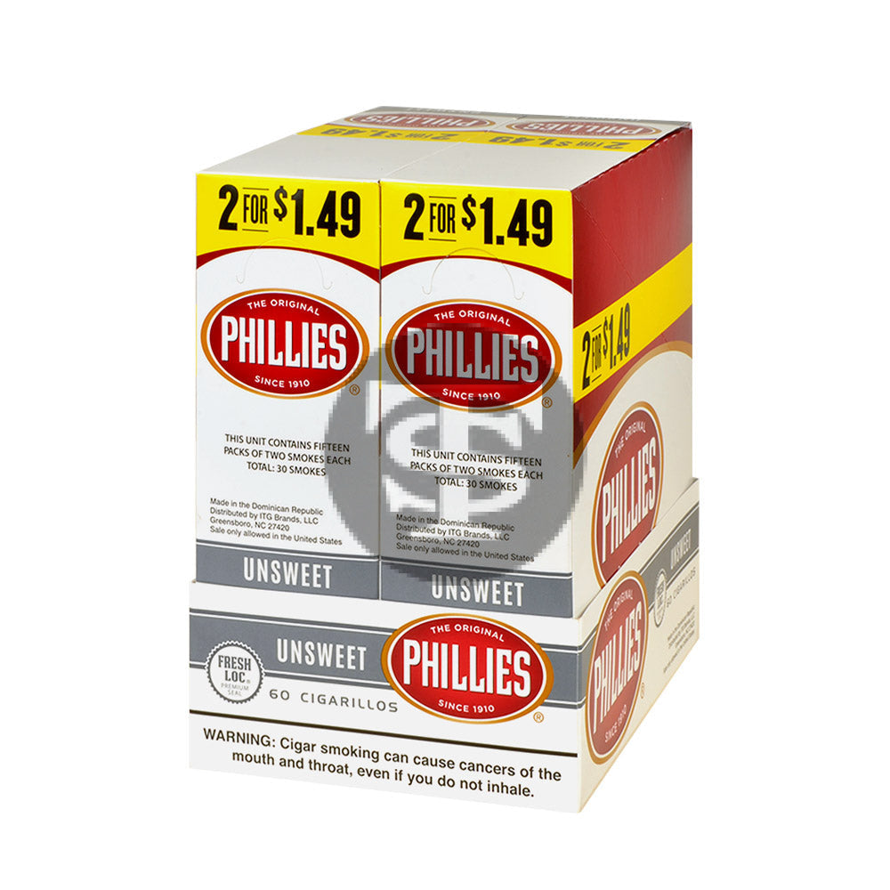 Phillies Cigarillos 2x$1.49 30 Pouches of 2 Unsweet 2