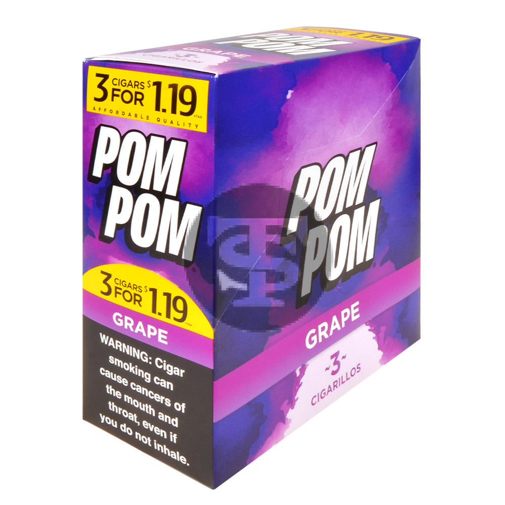 Pom Pom Cigarillos $1.19 Pre Priced 15 Packs of 3 Cigars Grape