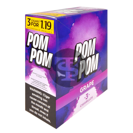 Pom Pom Cigarillos $1.19 Pre Priced 15 Packs of 3 Cigars Grape