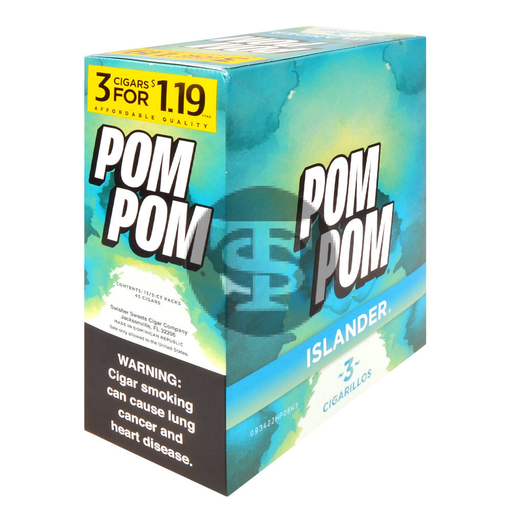 Pom Pom Cigarillos $1.19 Pre Priced 15 Packs of 3 Cigars Islander – Tobacco  Stock