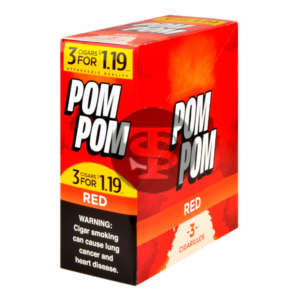 pom pom tobacco Cigarillos $1.19 Pre Priced 15 Packs of 3 Cigars Sweet(Red) – Stock Pom Pom Cigarillos Islander
