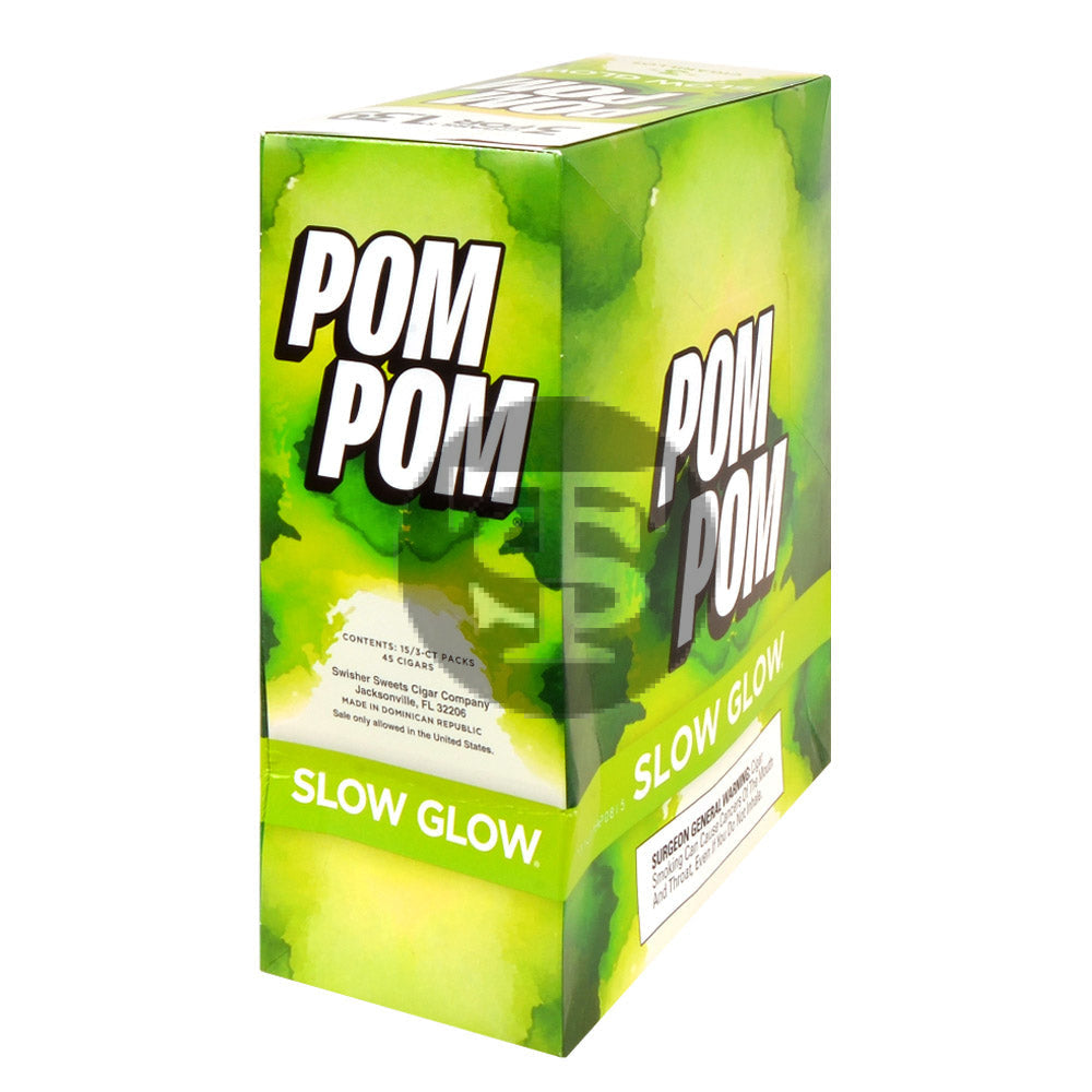 Pom Pom Cigarillos $1.39 Pre Priced 15 Packs of 3 Cigars Slow Glow