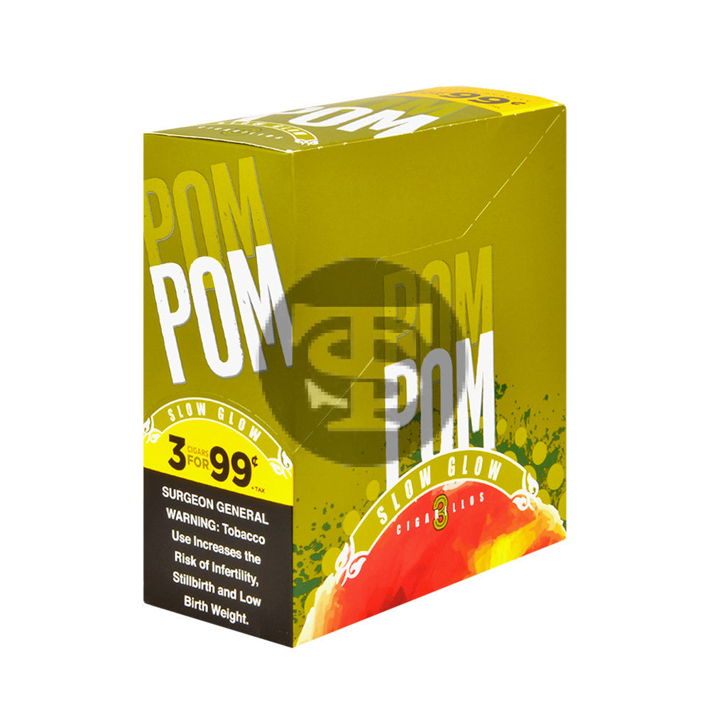 Pom Pom Cigarillos 99 Cent Pre Priced 15 Packs of 3 Cigars Slow Glow