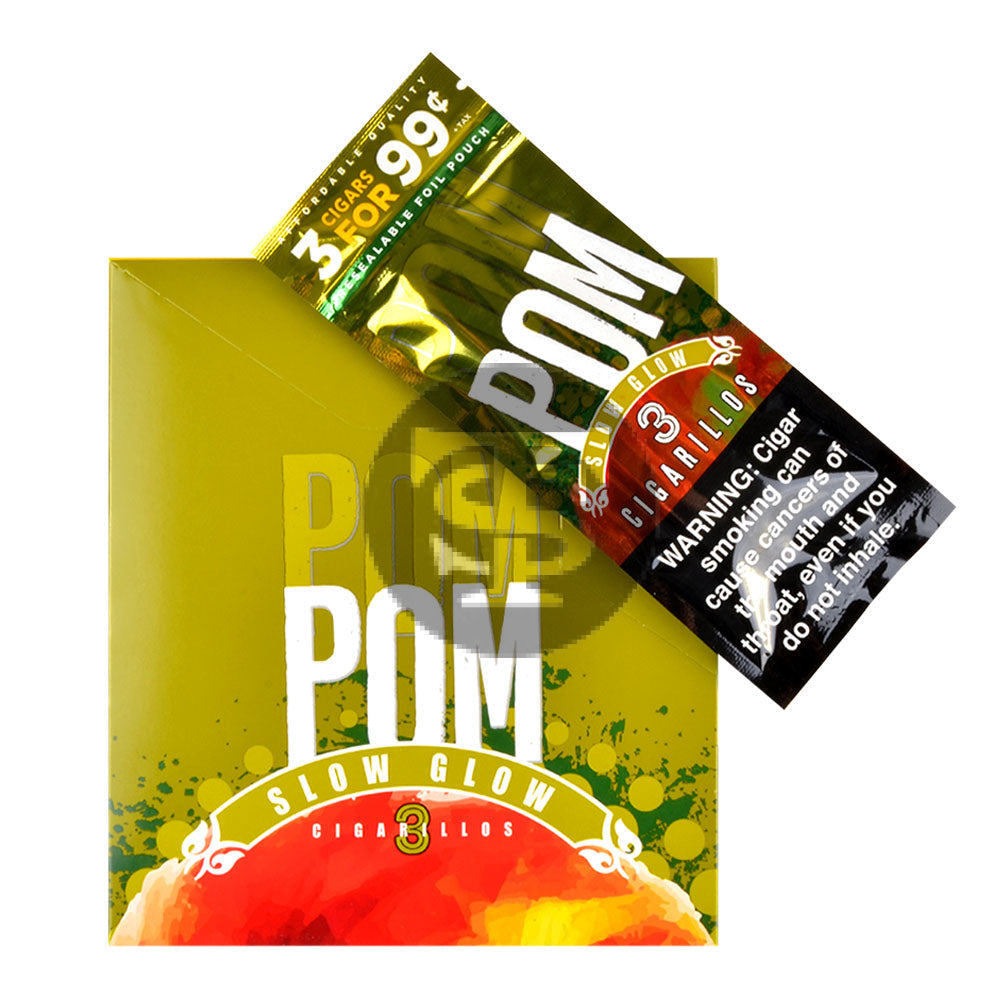 Pom Pom Cigarillos 99 Cent Pre Priced 15 Packs of 3 Cigars Slow Glow