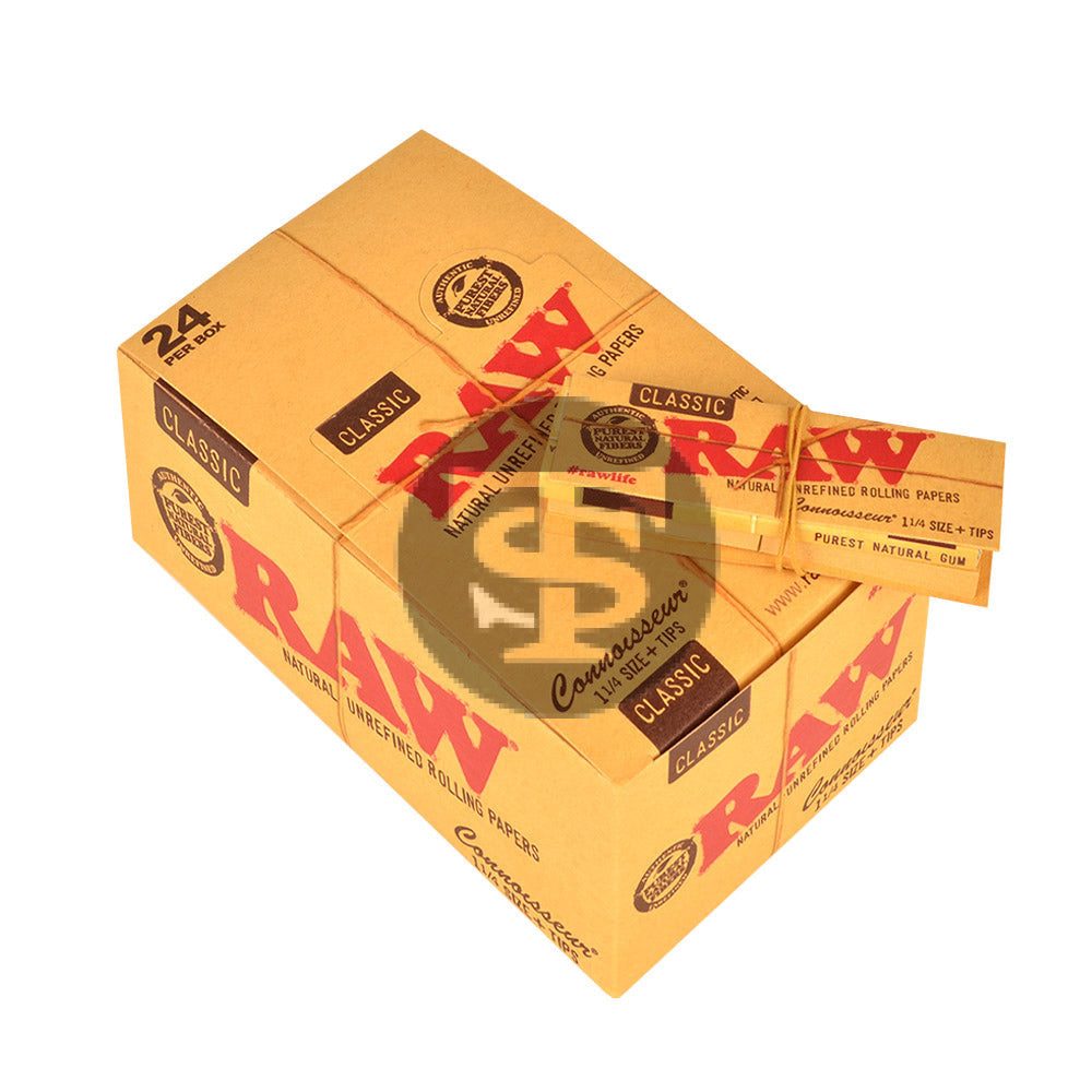 RAW Connoisseur Papers With Tips 1 1/4 Pack of 24 2