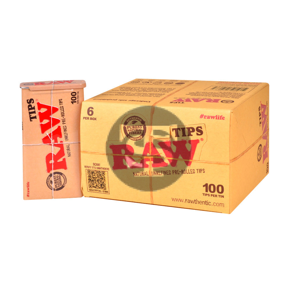 RAW Filter Tips Pre-Rolled in Tins Pack of 6 1