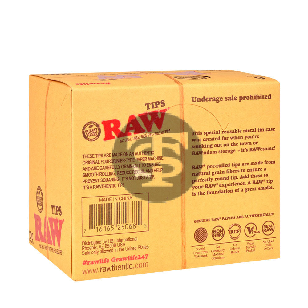 RAW Filter Tips Pre-Rolled in Tins Pack of 6 3