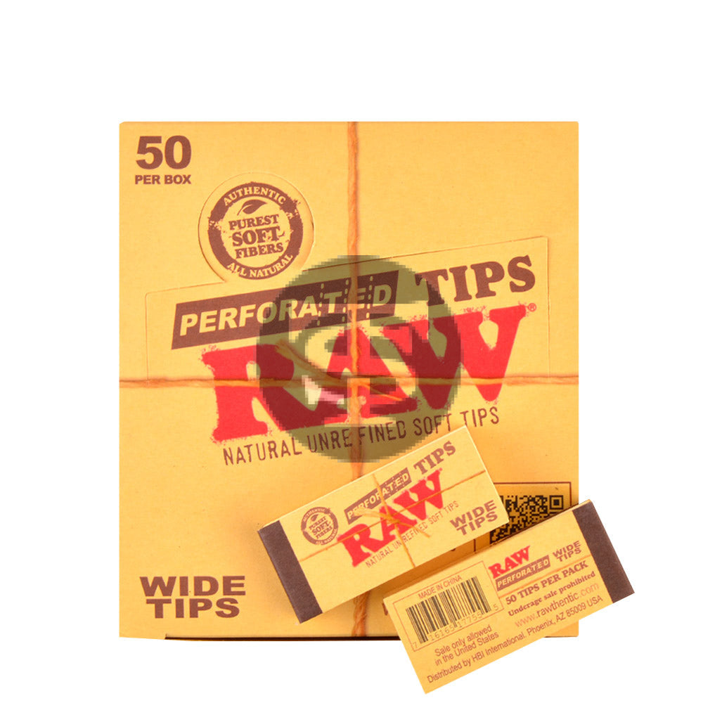 RAW Hеmp & Cotton Wide Perforated Filter Tips Pack of 50 3