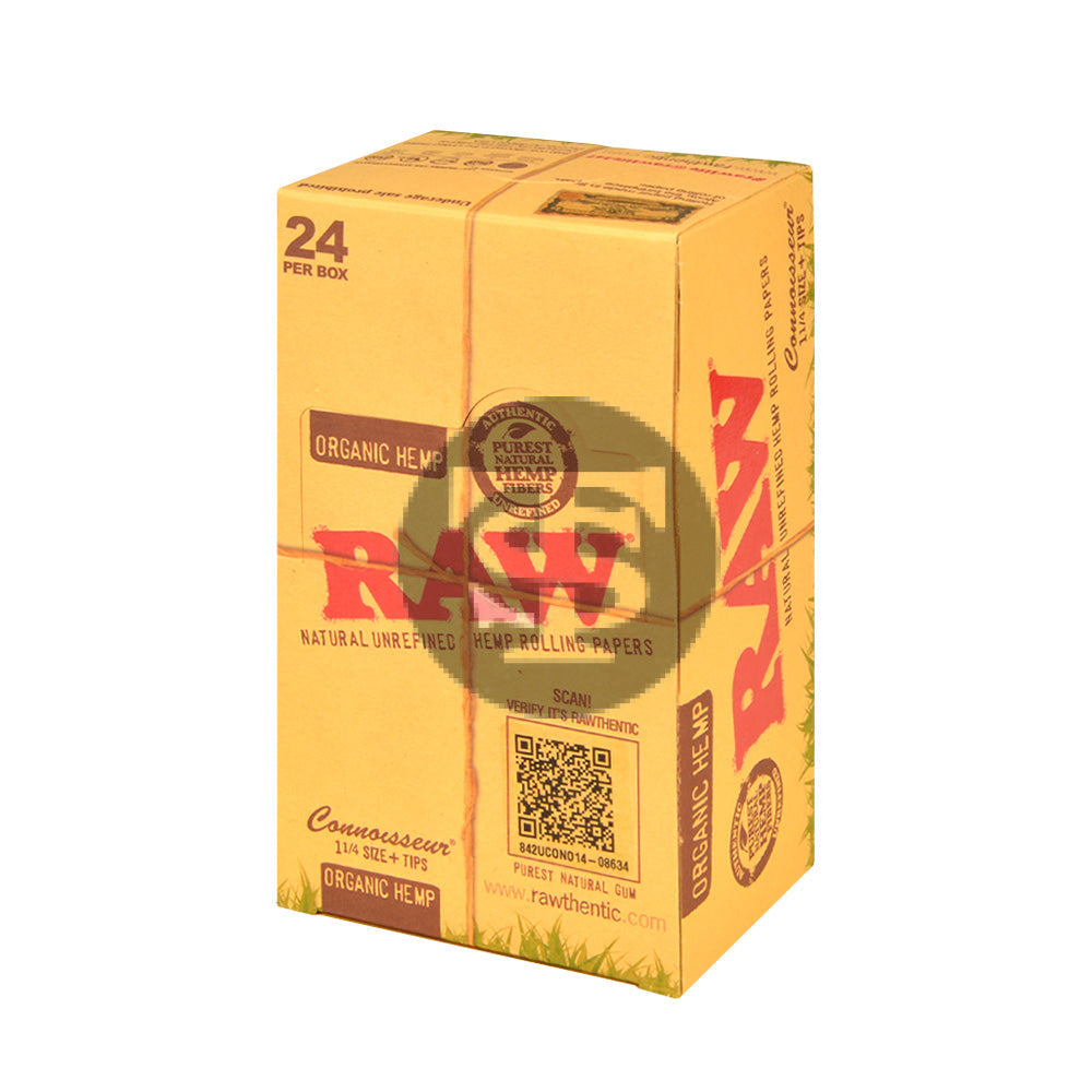 RAW Organic Connoisseur Papers With Tips 1 1/4 Pack of 24 1