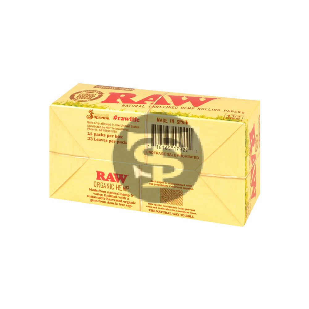 RAW Organic Papers 1 1/2 Pack fo 25 2