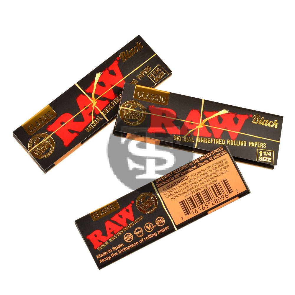 RAW Papers Black Classic 1 1/4 Pack of 24
