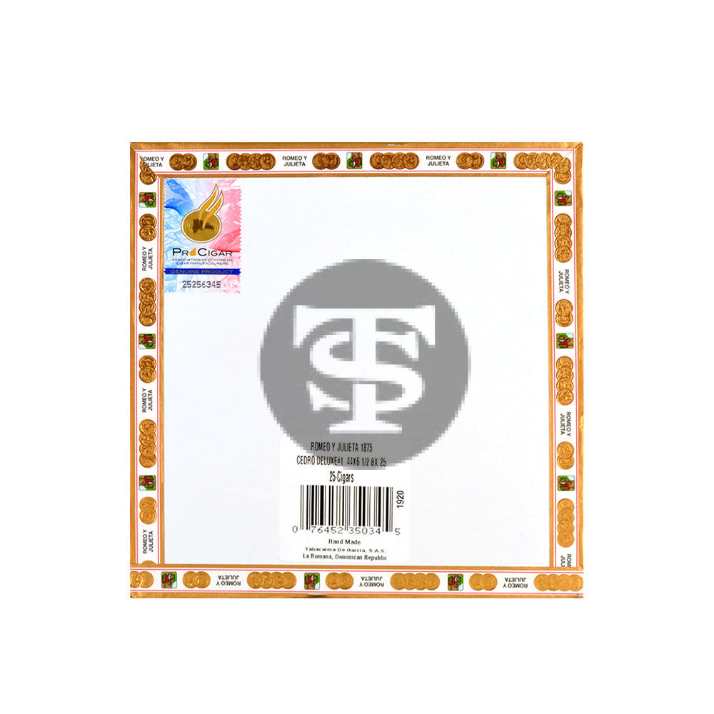 Romeo Y Julieta 1875 Cedro Deluxe 1 Cigars Box of 25 3