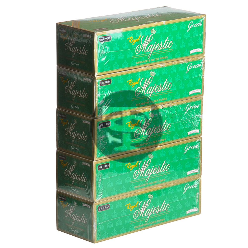 Royal Majestic Filter Tubes King Size Green (Menthol) 5 Cartons of 200 –  Tobacco Stock