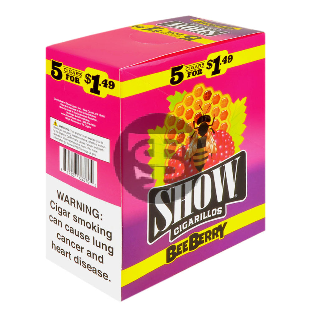 Show Cigarillos Bee Berry 15 Pouches of 5 Pre-Priced $1.49