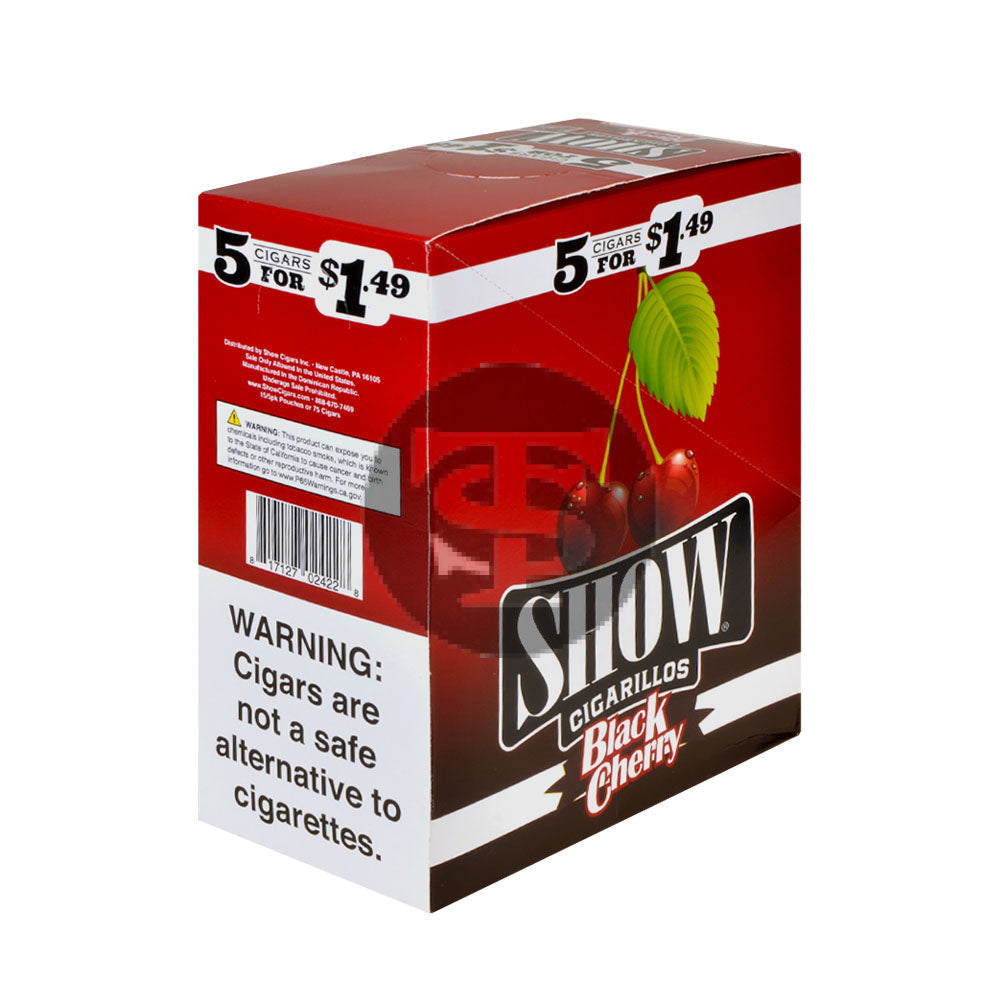 Show Cigarillos Black Cherry 15 Pouches of 5 Pre-Priced $1.49