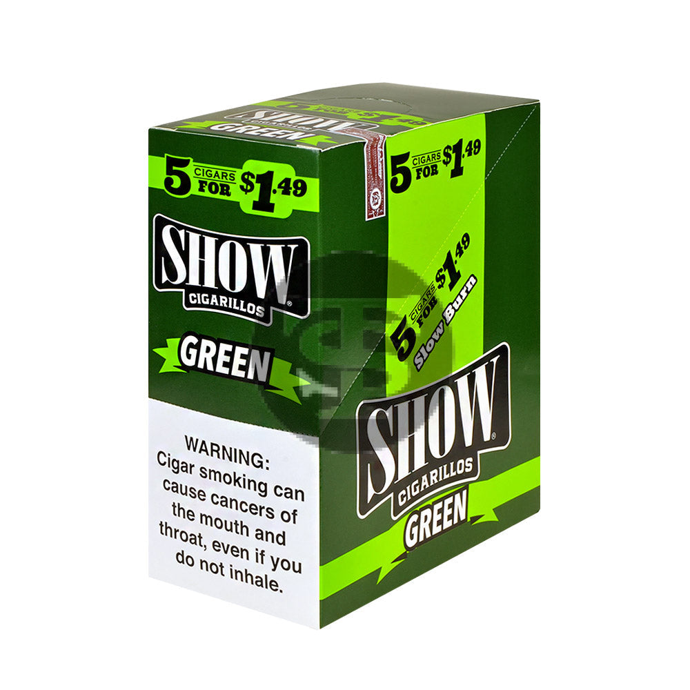 Show Cigarillos Green Sweet 15 Pouches of 5 Pre-Priced $1.49