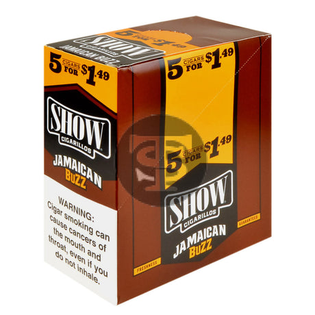 Show Cigarillos Jamaican Buzz 15 Pouches of 5 Pre-Priced $1.49