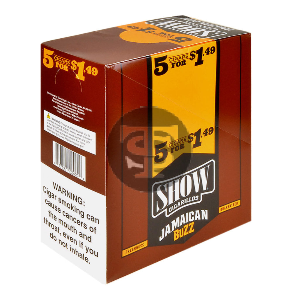 Show Cigarillos Jamaican Buzz 15 Pouches of 5 Pre-Priced $1.49