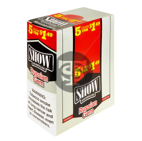 Show Cigarillos Russian Gem 15 Pouches of 5 Pre-Priced $1.49