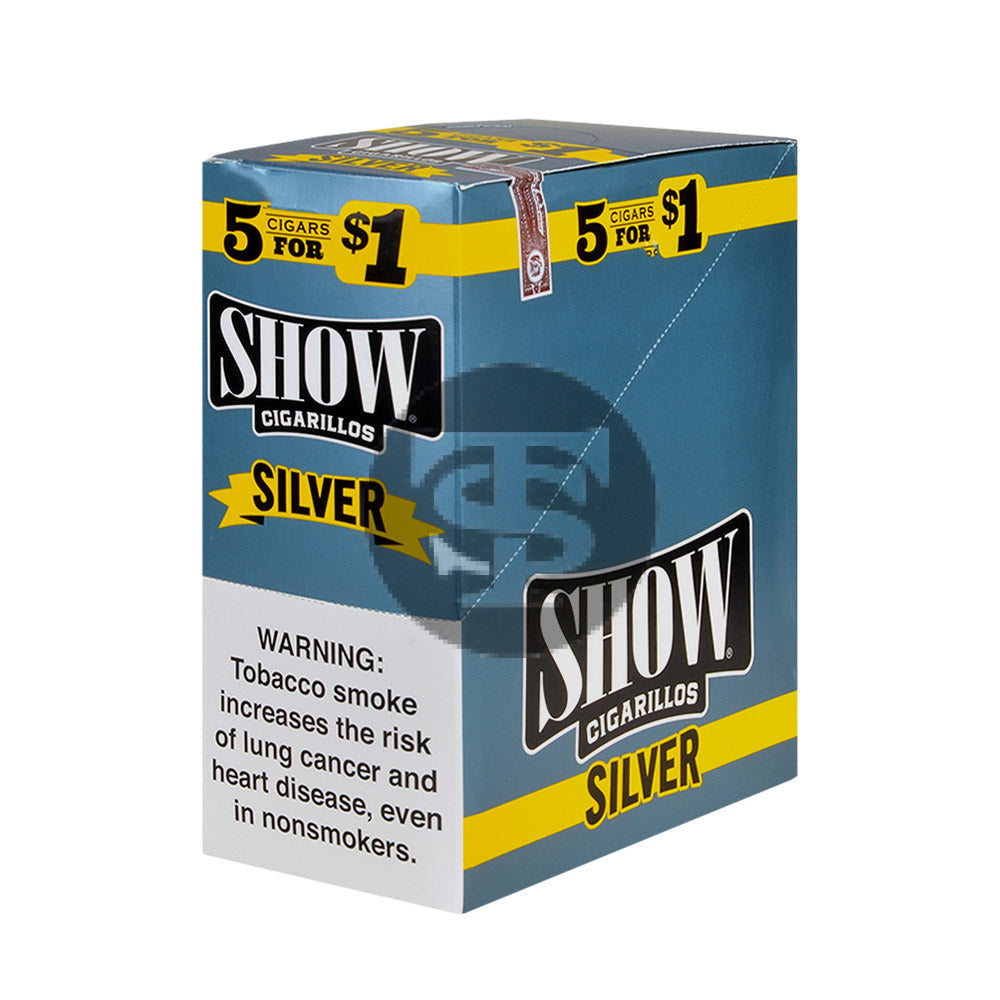 Show Cigarillos Silver Pre Priced 15 Pouches of 5 – Tobacco Stock
