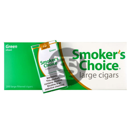 Smoker's Choice Menthol Green Filtered Cigars 10 Packs of 20 2