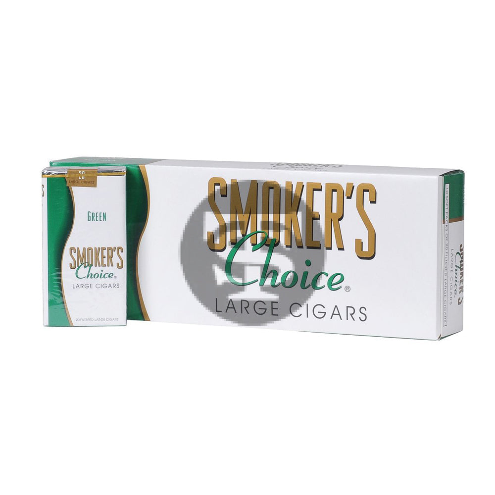 Smoker's Choice Menthol Green Filtered Cigars 10 Packs of 20 1