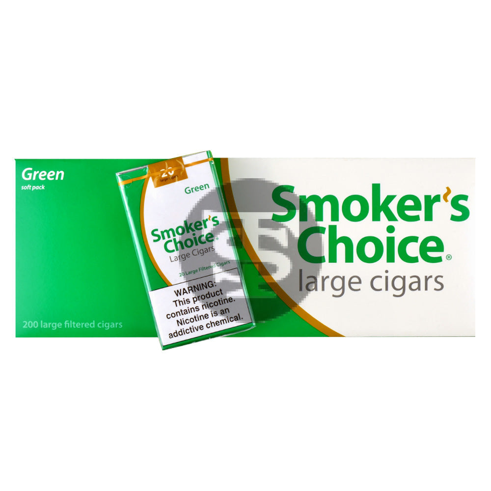 Smoker's Choice Menthol Green Filtered Cigars 10 Packs of 20 2