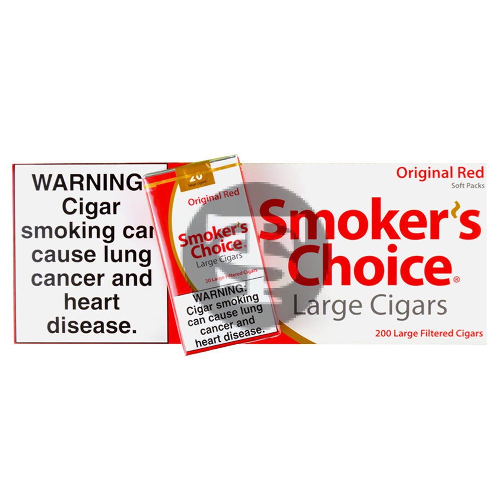 Smoker's Choice Original Red Filtered Cigars 10 Packs of 20 2